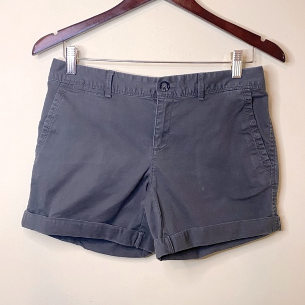 Banana Republic Dark Green/Brown Chino Cuffed Shorts Size 0